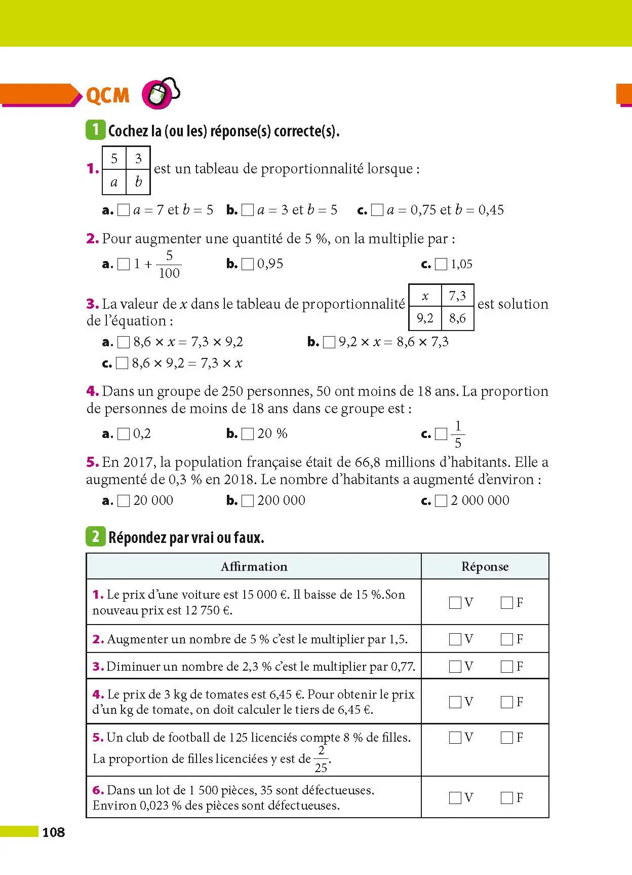 Maths 3e - ABC Réussite - Le Brevet efficace - Cours, Méthode, Exercices - Brevet 2027 - Livre de cours, méthode et exercices - 9782091571034 - page intérieure 108