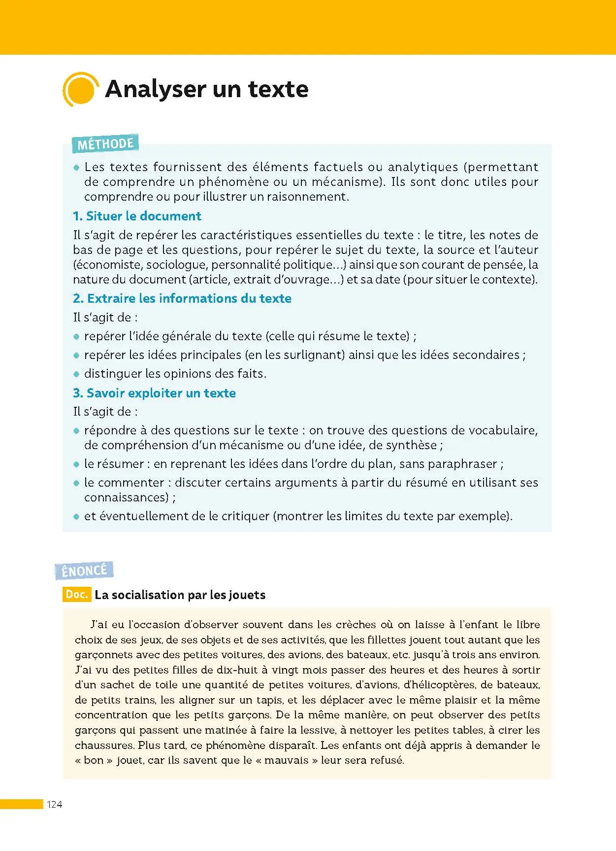 SES 1re (Sciences économiques et sociales) - ABC Réussite - Bac 2027 - Programme de première 2026-2027 - Enseignement de spécialité - Cours, Méthode, Exercices et Corrigés guidés - Livre de cours, méthode et exercices - 9782091571225 - page intérieure 124