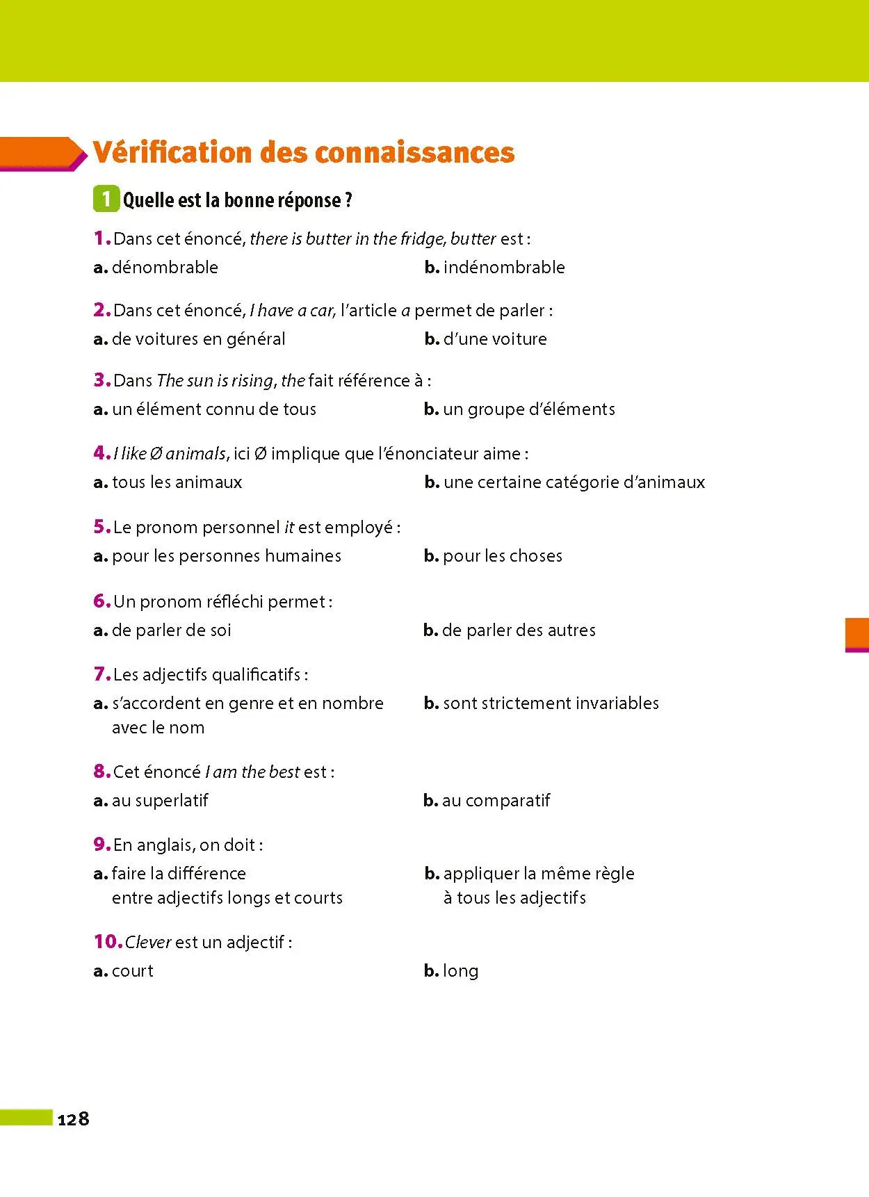 Anglais 2de - ABC Réussite - Programme de seconde 2026-2027 - Cours, Méthode, Exercices - Livre de cours, méthode et exercices - 9782091571140 -  [page intérieure 128]