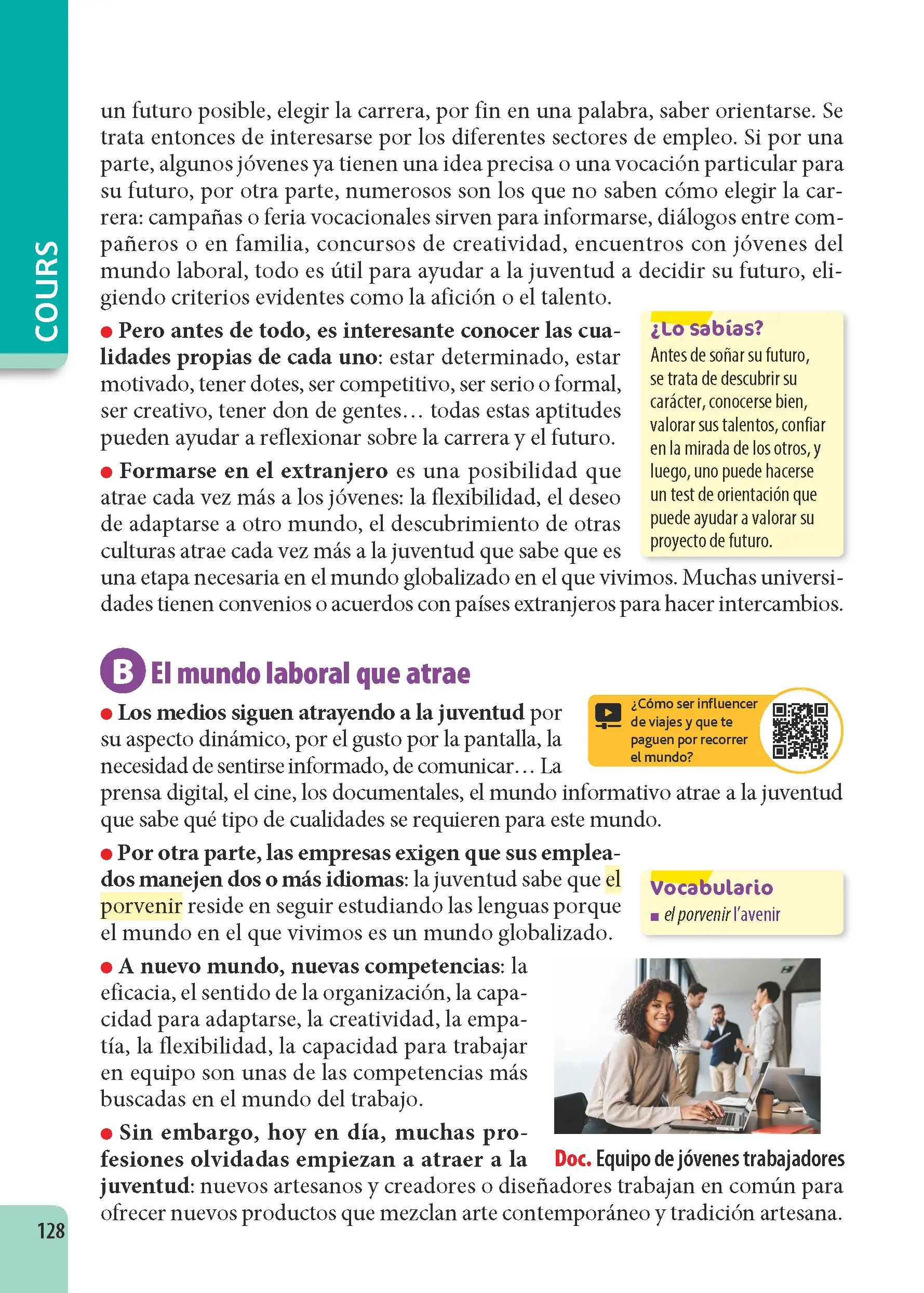 Espagnol Lycée (2de, 1re, Terminale) - ABC Excellence - Bac 2027 - Enseignement commun - Cours complets, Notions-clés et vidéos, Points méthode, Exercices et corrigés détaillés - Livre de cours, méthode et exercices - 9782091571461 - page intérieure 128