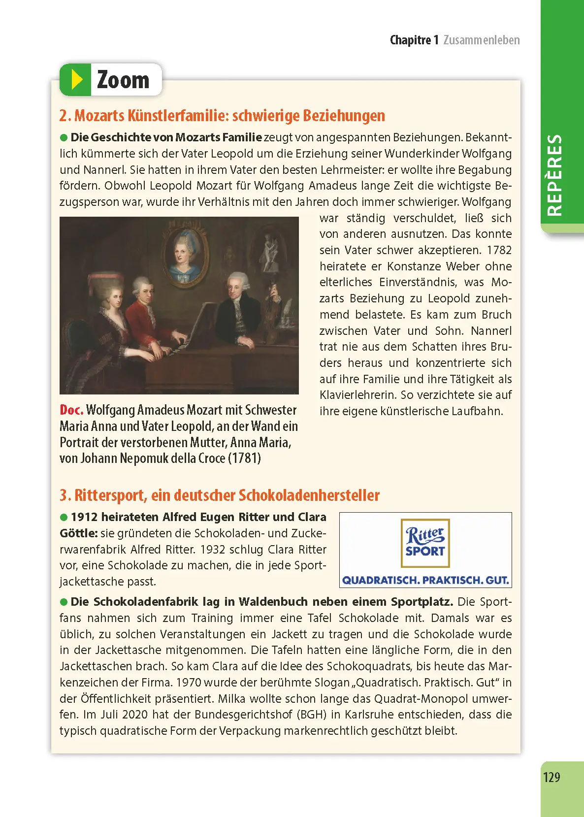 Allemand Lycée (2de, 1re, Terminale) - ABC Excellence - Bac 2027 - Enseignement commun - Cours complets, Notions-clés et vidéos, Points méthode, Exercices et corrigés détaillés - Livre de cours, méthode et exercices - 9782095020729 - page intérieure 129