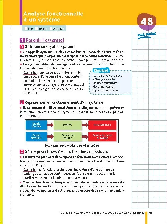 Physique-Chimie - SVT (Sciences de la vie et de la Terre) - Technologie 3e - Mes fiches perso Brevet - Révisions Brevet 2027 - Fiches - 9782091573779 - page intérieure 145