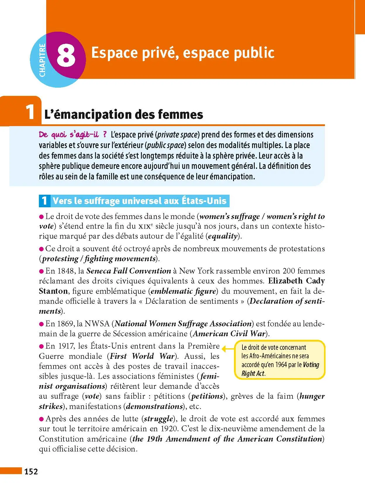 Anglais Terminale - ABC Réussite - Bac 2027 - Enseignement commun Tle - Cours, Méthode, Exercices et Sujets corrigés - EPUB - Livre de cours, méthode et exercices - 9782095014308 - page intérieure 152