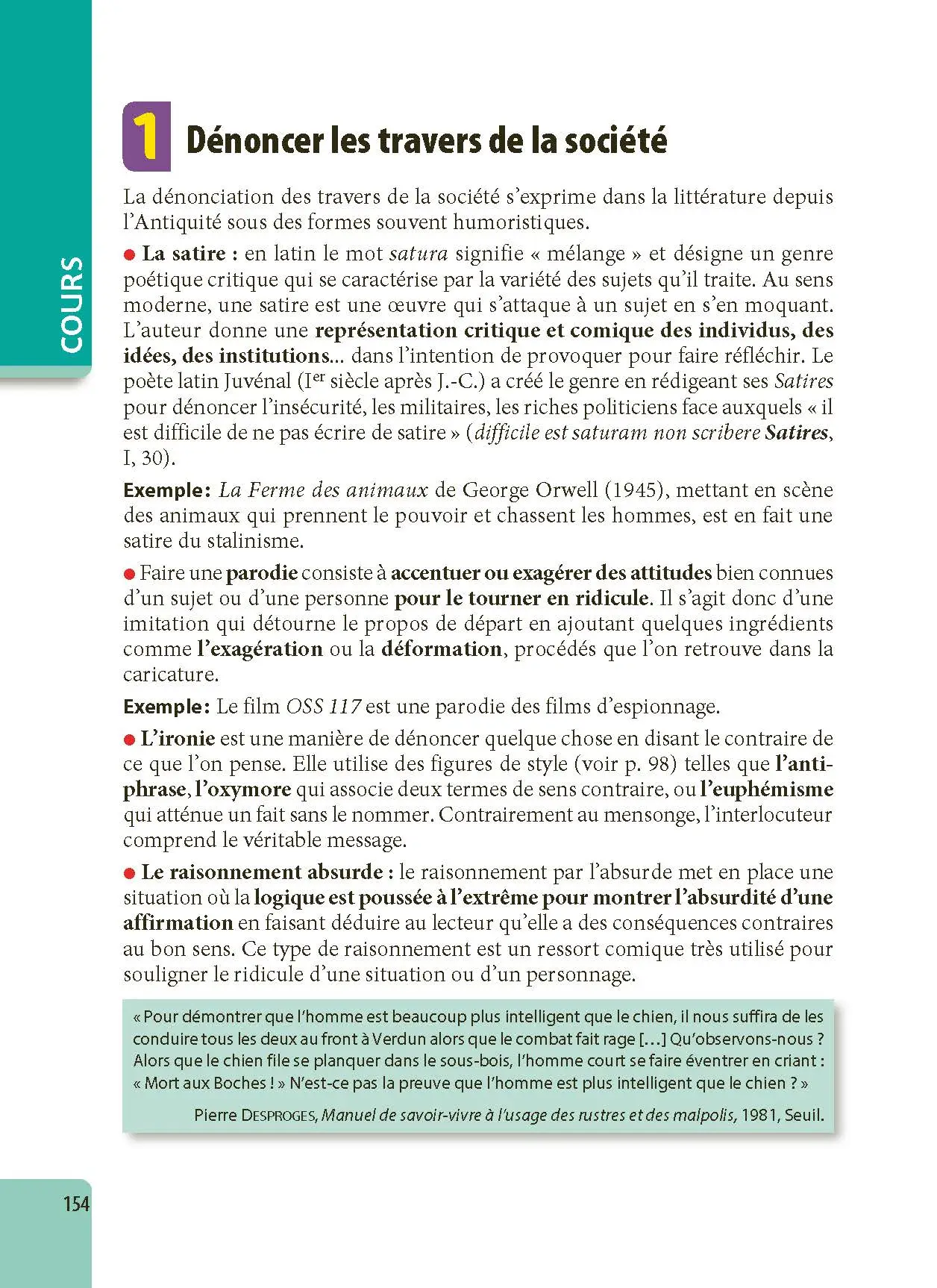Français 3e - ABC Excellence - Le Brevet brillamment - Cours, Méthode, Exercices - Brevet 2027 - EPUB - Livre de cours, méthode et exercices - 9782095014339 - page intérieure 154