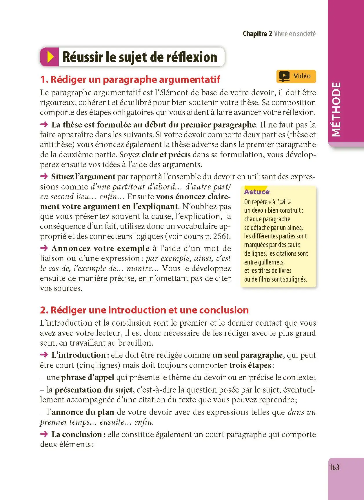 Français 3e - ABC Excellence - Le Brevet brillamment - Cours, Méthode, Exercices - Brevet 2027 - Livre de cours, méthode et exercices - 9782091571331 - page intérieure 163
