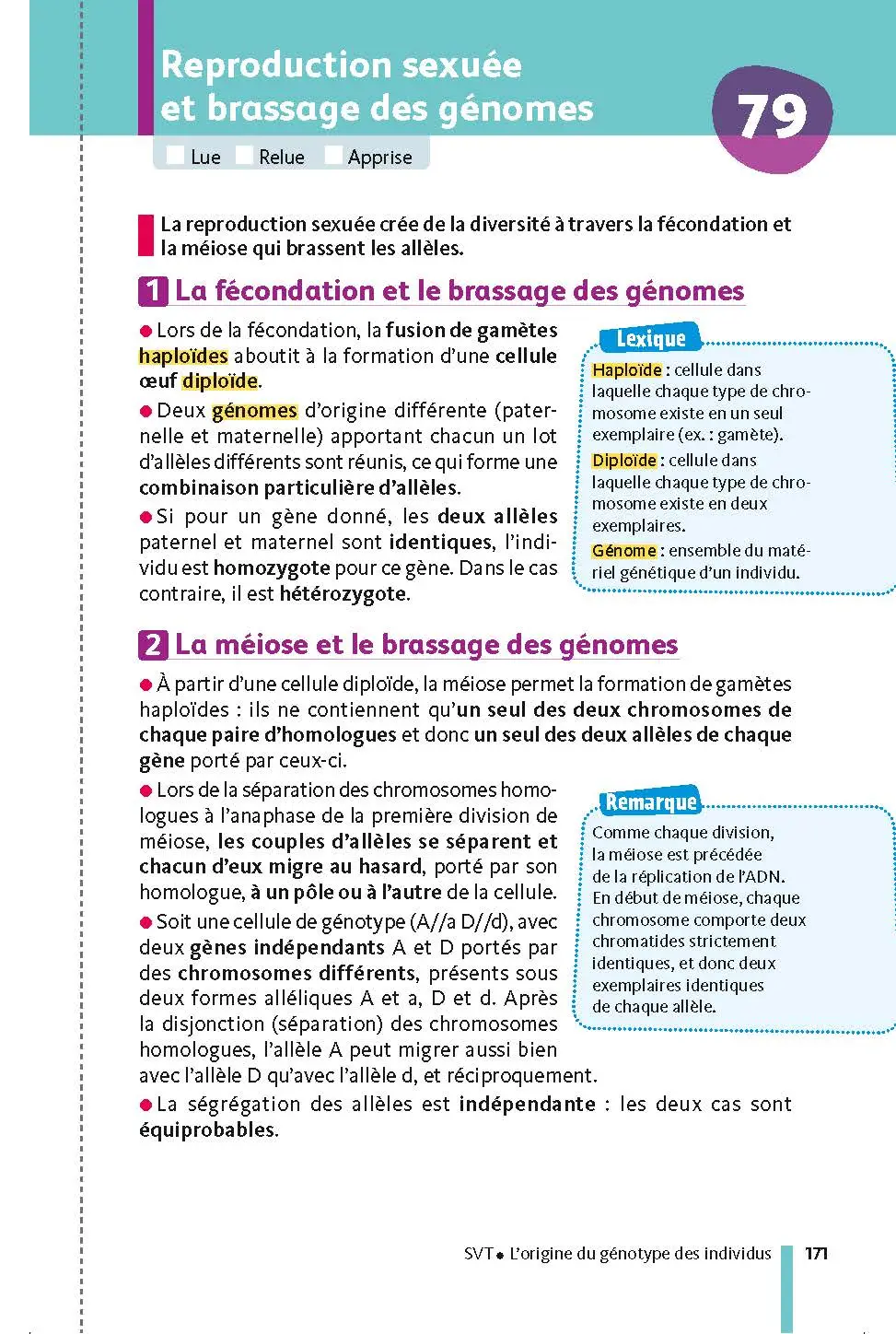 Mes spécialités Physique-Chimie / SVT (Sciences de la vie et de la Terre) - Ma Compil fiches BAC Term - Bac 2027 - Fiches - 9782091575834 - page intérieure 171