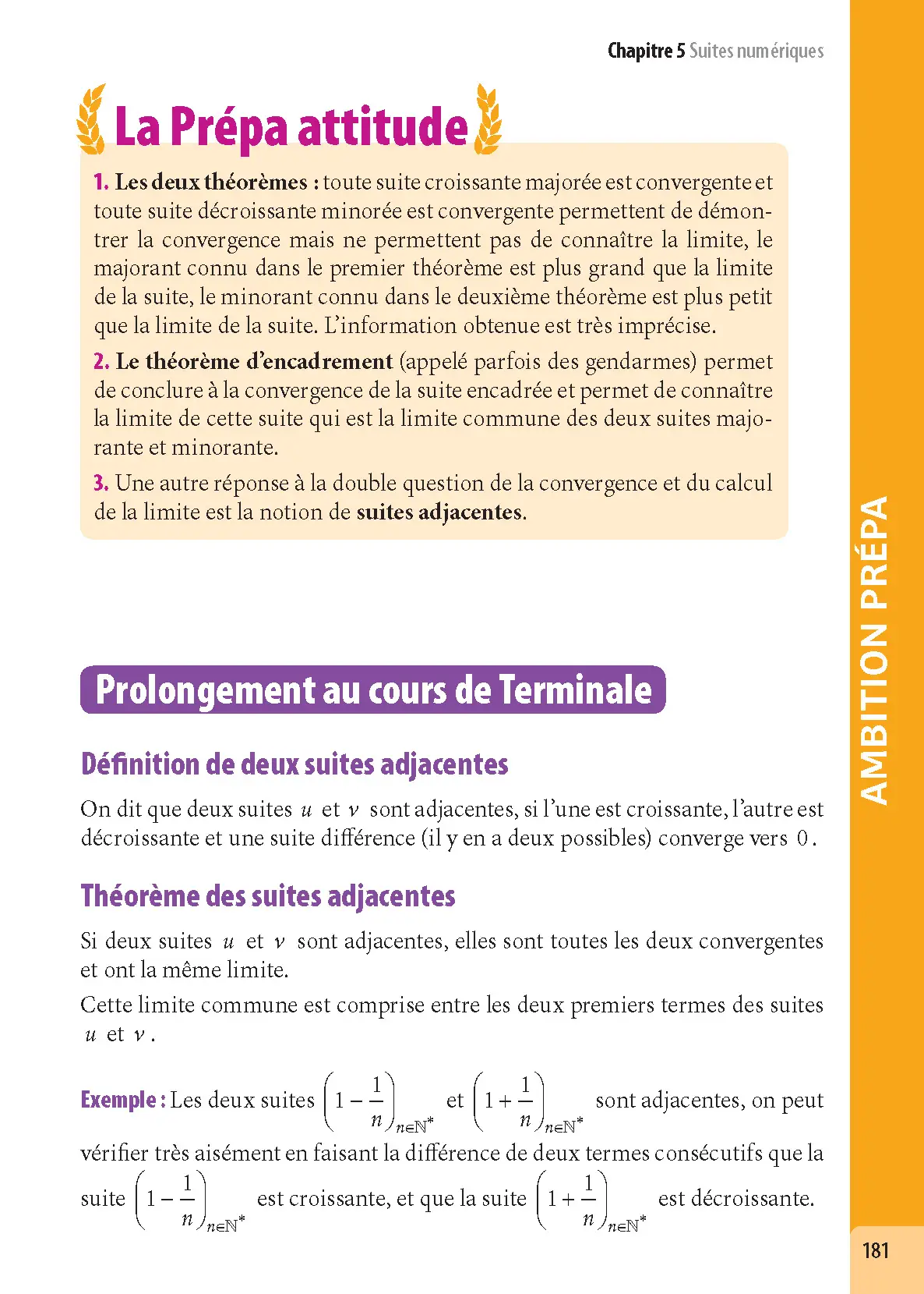 Maths Terminale - Pour viser la prépa scientifique - ABC Excellence Ambition prépa - Bac 2027 - Enseignement de spécialité Tle - Cours, Approfondissement, Méthode, Exercices et Sujets corrigés - Livre de cours, méthode et exercices - 9782095033965 - page intérieure 181