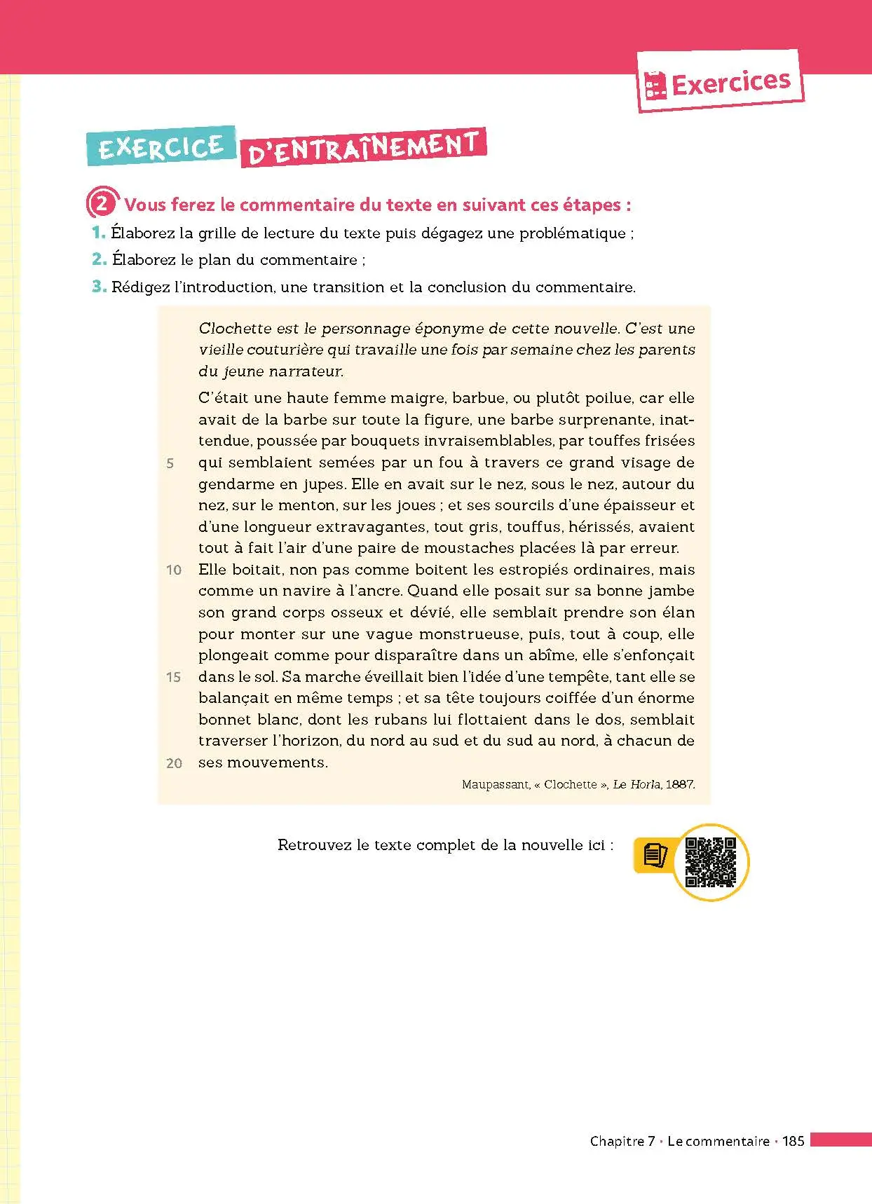 Français 2de - ABC Réussite - Programme de seconde 2026-2027 - Cours, Méthode, Exercices - Livre de cours, méthode et exercices - 9782091571096 -  [page intérieure 185]