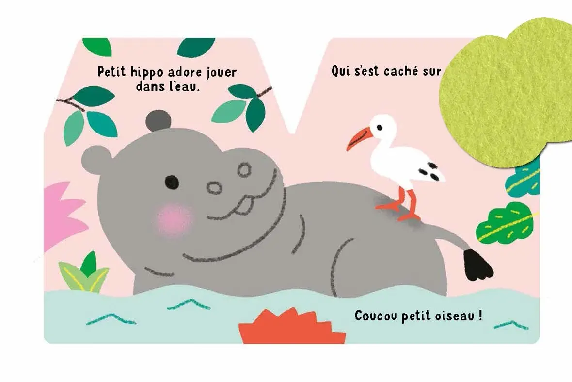 Cache-cache petit hippo - Livre matière - éveil -  Dès 6 mois - Livre d'éveil - 9782092495094 - page-interieure 2
