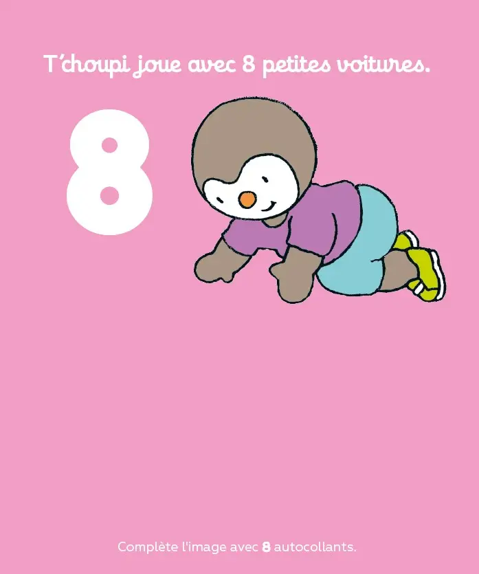Mes gommettes T'choupi - Les chiffres - Plus de 100 gommettes repositionnables, Dès 3 ans - Cahier d'activités - 9782092582114 - page interieure 2