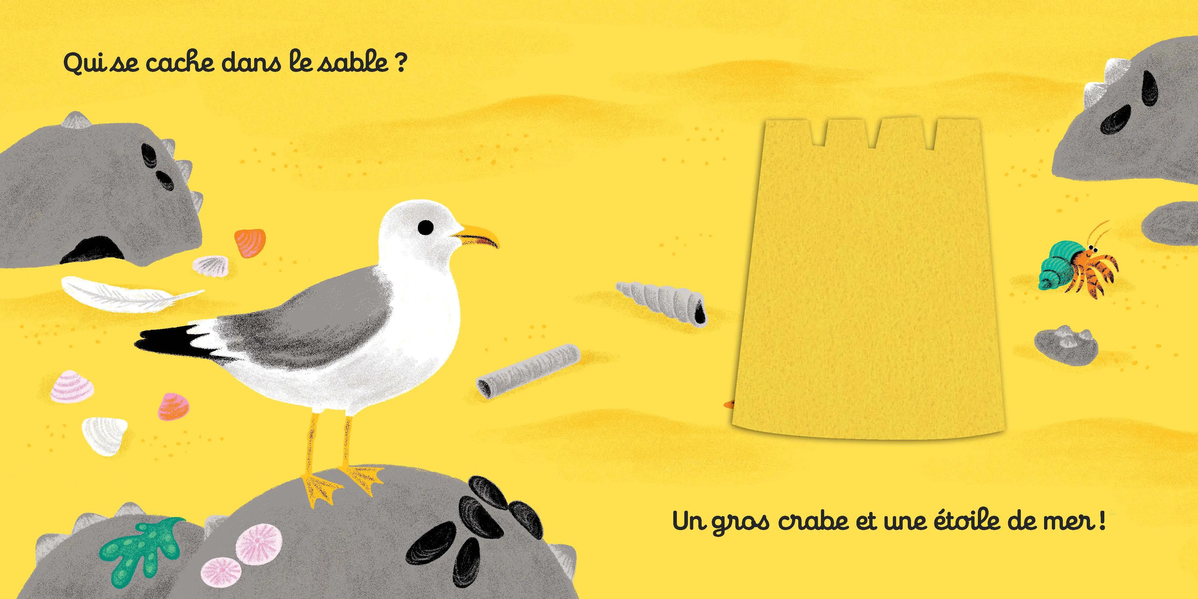 On se cache dans la mer - Livre à toucher - dès 6 mois  - Livre d'éveil - 9782092593745 - page intérieure 2