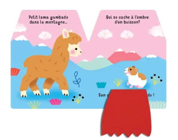 Cache-cache petit lama - Livre matière - éveil -  Dès 6 mois - Livre d'éveil - 9782092596463 - page intérieure 2