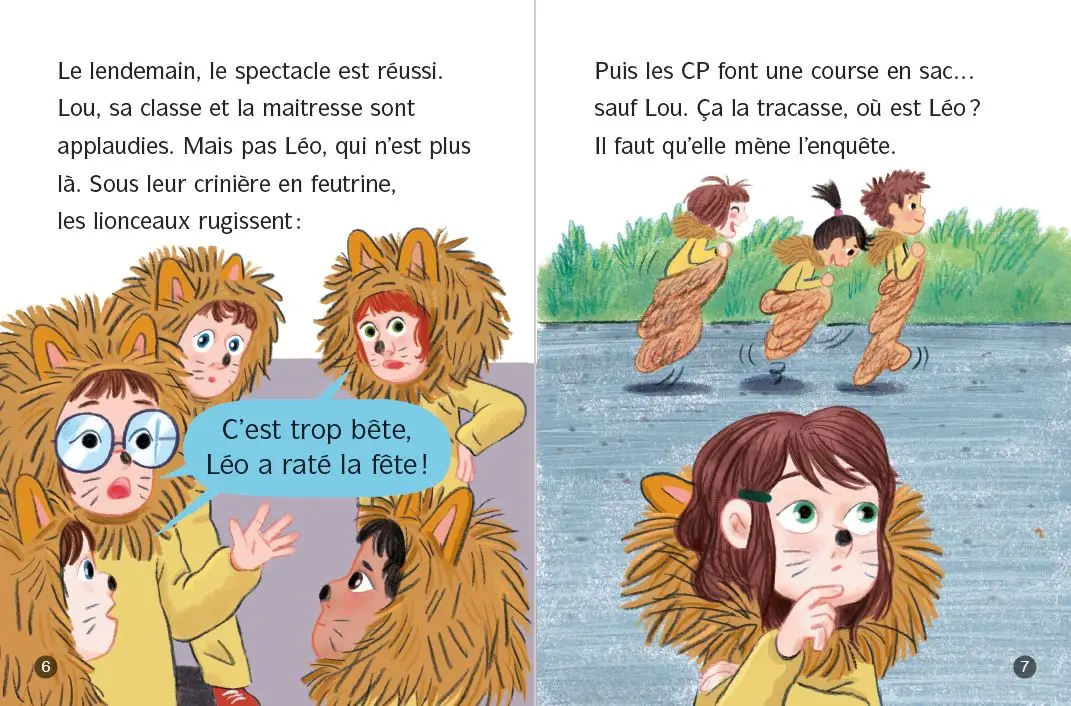 Les animaux de Lou - Pas de pyjama pour Petit lama ! - Lune bleue - Dès 6 ans - Roman - 9782095036102 - page-interieure 2
