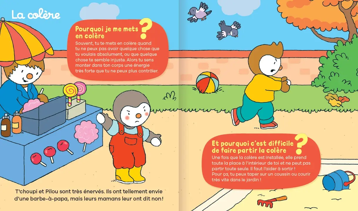 Les Pourquoi de T'choupi : Les émotions - 24 réponses simples aux questions des petits -2 ans et plus - Livre documentaire - 9782095043919 - page-interieure 2
