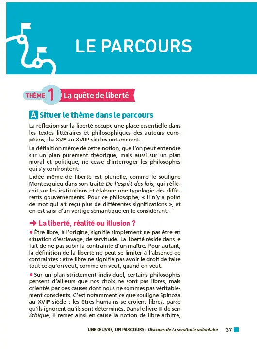 Analyse et étude de l'oeuvre - Discours de la servitude volontaire, La Boétie -Réussir son BAC Français 1re 2026 - Parcours associé « Défendre » et  « entretenir » la liberté - Une oeuvre, un parcours - Livre parascolaire - 9782095047443 - Page intérieure 2