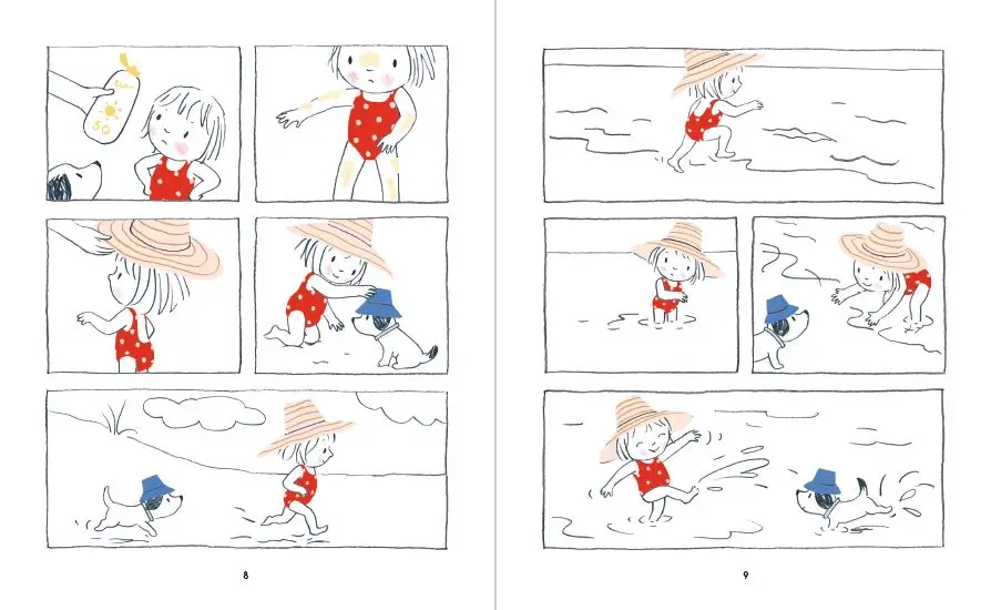Petiote à la mer - une BD sans texte à lire les pieds dans l'eau - dès 3 ans - BD - 9782095047573 - page-interieure 2