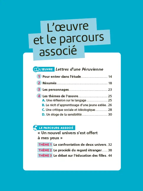 Analyse et étude de l'oeuvre - Lettres d'une Péruvienne, Graffigny - Réussir son BAC Français 1re 2026 - Parcours associé « un nouvel univers s?est offert à mes yeux » - Une oeuvre, un parcours - Livre parascolaire - 9782095047627 - Page intérieure 2
