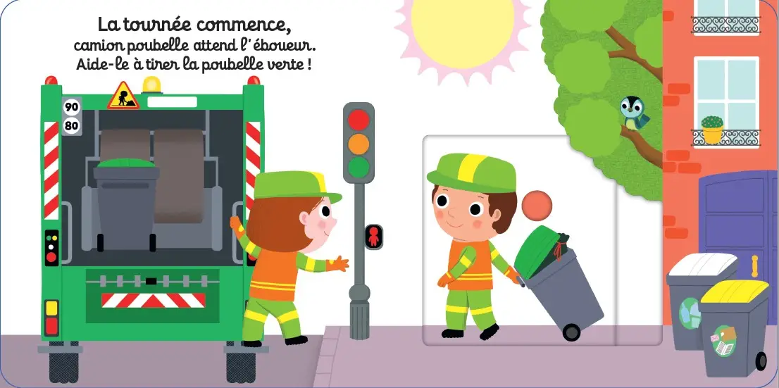 Kididoc - Coucou, camion poubelle ! - Dès 12 mois - Livre documentaire - 9782095060657 - page interieure 2