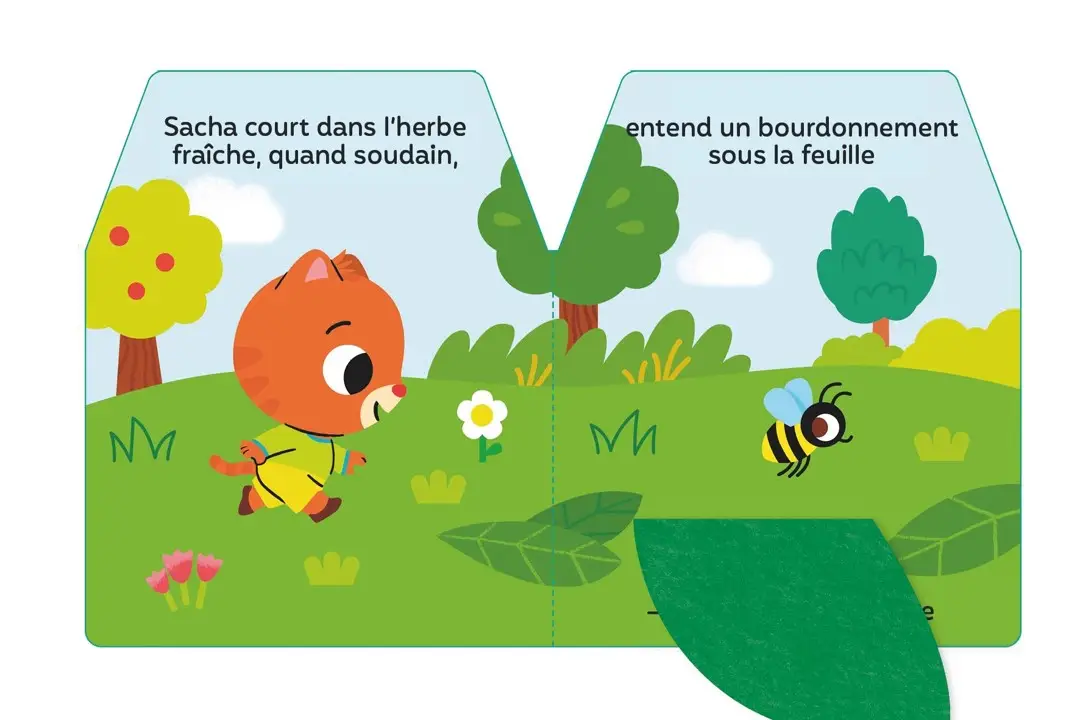 Cache-cache - Sacha, bébé chat - Un livre de coucou/caché avec 5 flaps en feutrines - Dès 6 mois - Livre d'éveil - 9782095064679 - page interieure 2