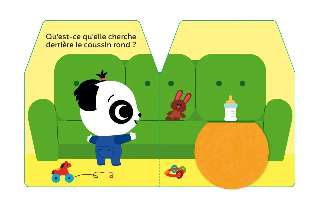 Cache-cache - Alma, bébé panda - Un livre de coucou/caché avec 5 flaps en feutrines - Dès 6 mois - Livre d'éveil - 9782095064686 - page interieure 2