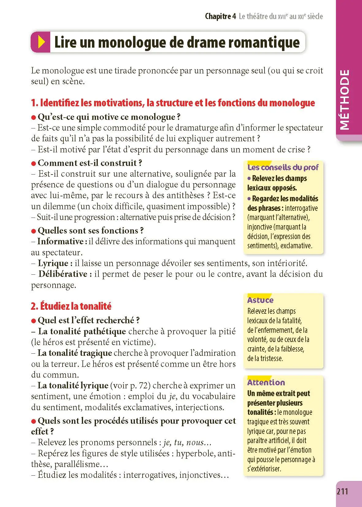 Français 2de - ABC Excellence - Programme de seconde 2026-2027 - Cours complets, Notions-clés et vidéos, Points méthode, Exercices et corrigés détaillés - Livre de cours, méthode et exercices - 9782091571362 -  [page intérieure 211]