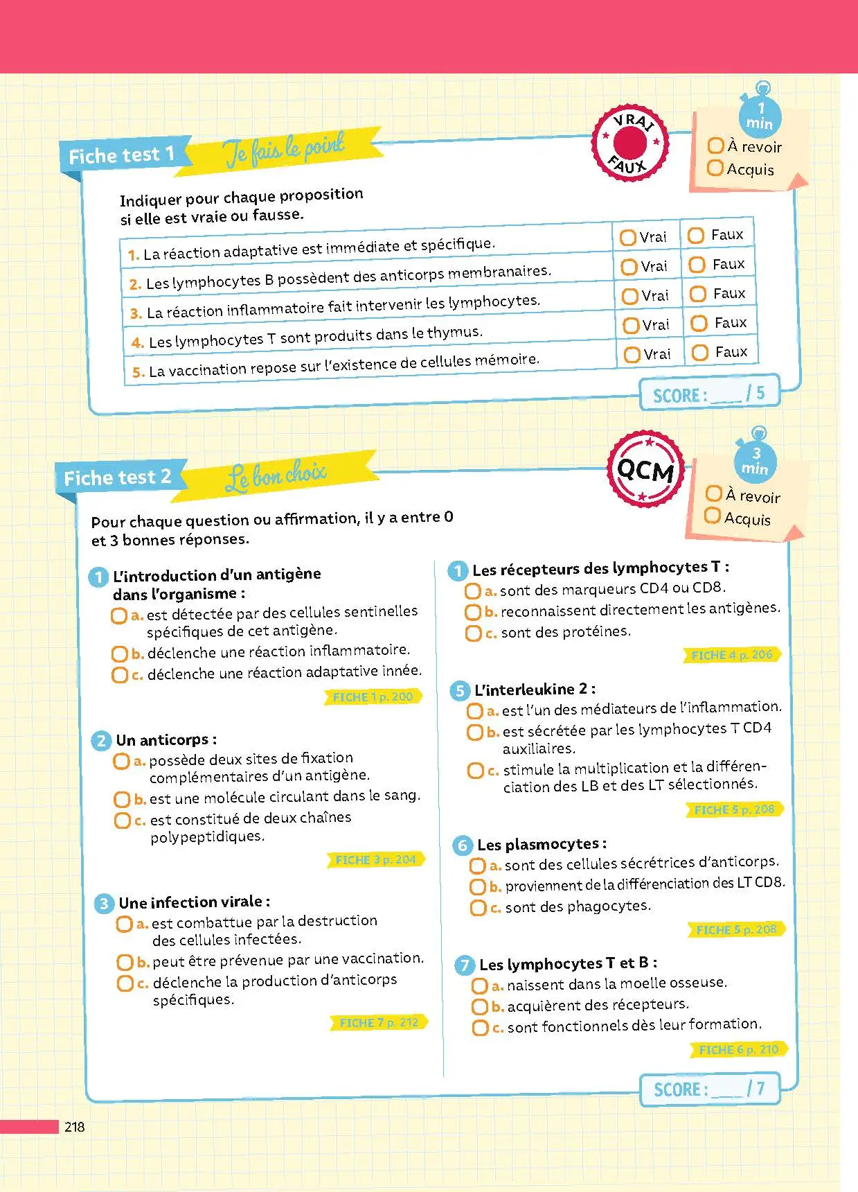 SVT 1re (Sciences de la vie et de la Terre) - ABC Réussite - Bac 2027 - Programme de première 2026-2027 - Enseignement de spécialité - Cours, Méthode, Exercices et Corrigés guidés - EPUB - Livre de cours, méthode et exercices - 9782095014193 - page intérieure 218