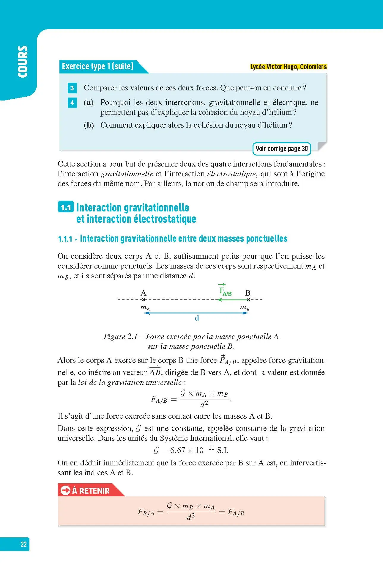 Physique-Chimie Première - Interros des lycées 1re - Les vrais exos du BAC - + de 100 exercices avec corrigés détaillés - Bac 2027 - Cahier d'exercices - 9782091574165 - page intérieure 22
