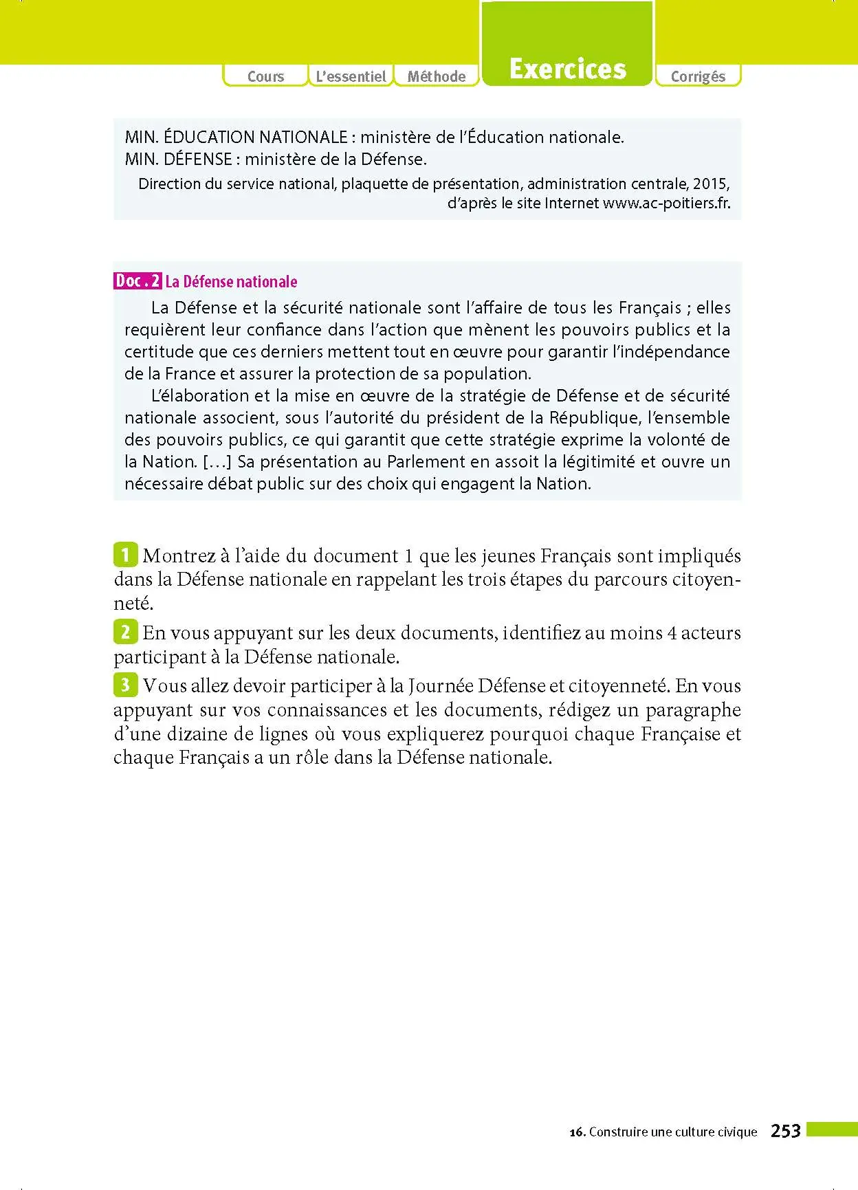 Histoire-Géographie-EMC (Enseignement moral et civique) 3e - ABC Réussite - Le Brevet efficace - Cours, Méthode, Exercices - Brevet 2027 - Livre de cours, méthode et exercices - 9782091571058 - page intérieure 253