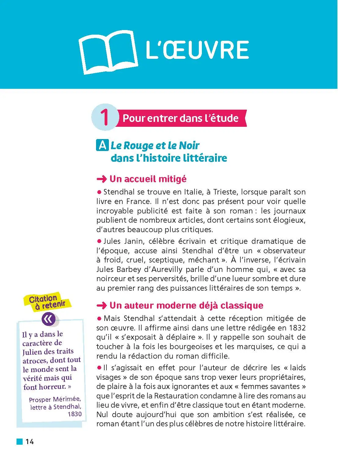Analyse et étude de l'oeuvre-Le Rouge et le Noir de Stendhal - Réussir son BAC Français 1re - Parcours : Le personnage de roman, esthétiques et valeurs-Une oeuvre, un parcours - Livre - 9782091320908 - Page intérieure 3/5