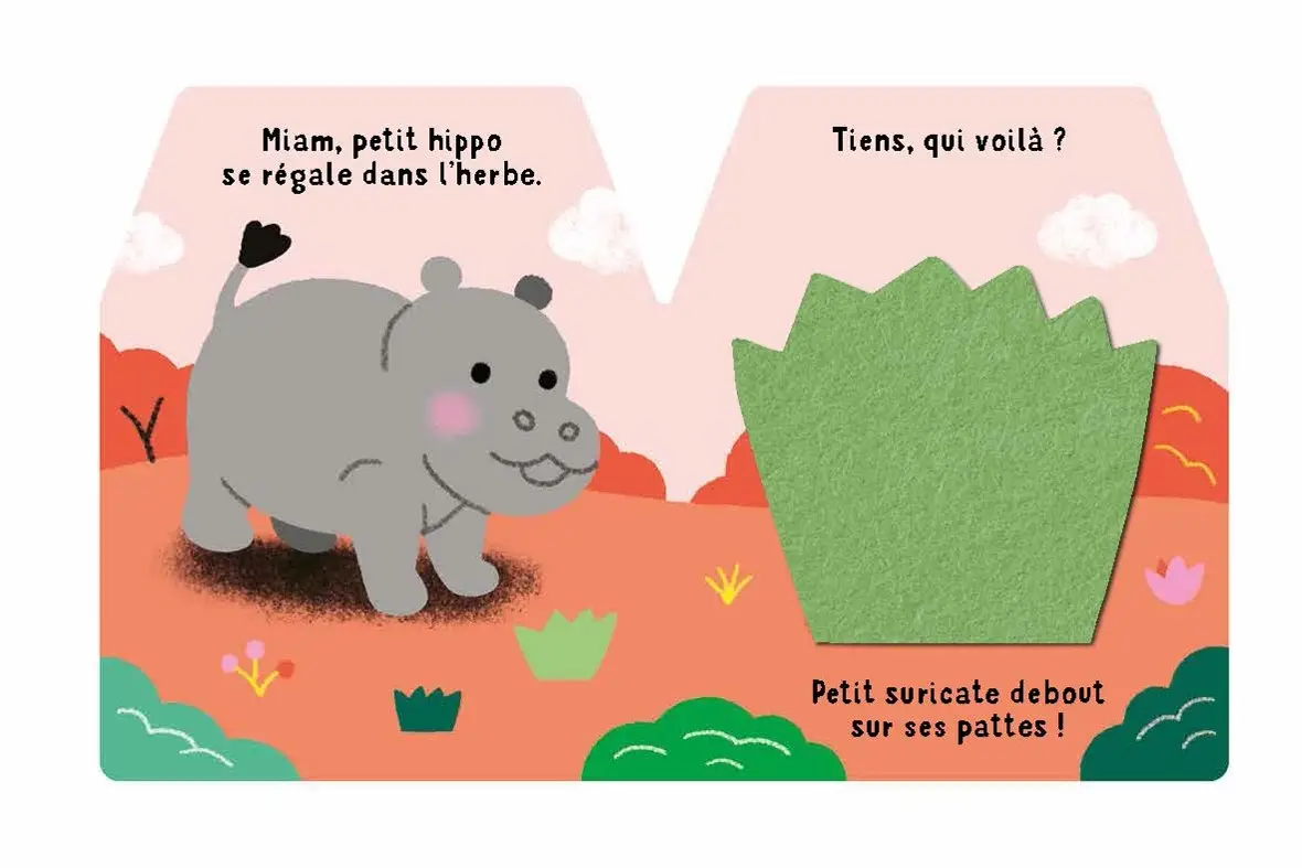 Cache-cache petit hippo - Livre matière - éveil -  Dès 6 mois - Livre d'éveil - 9782092495094 - page-interieure 3