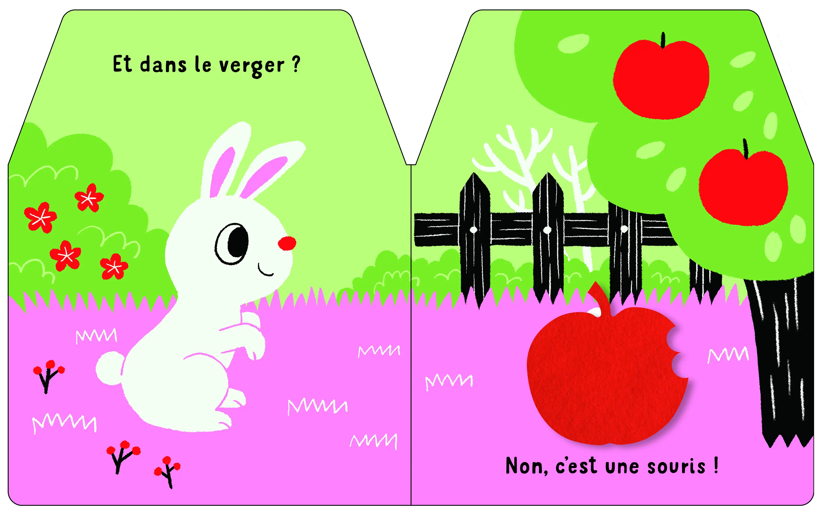 Cache-cache petit lapin - Livre matière - éveil - Une petite histoire parfaite à découvrir à Pâques - Dès 6 mois - Livre d'éveil - 9782092588031 - page-interieure 3