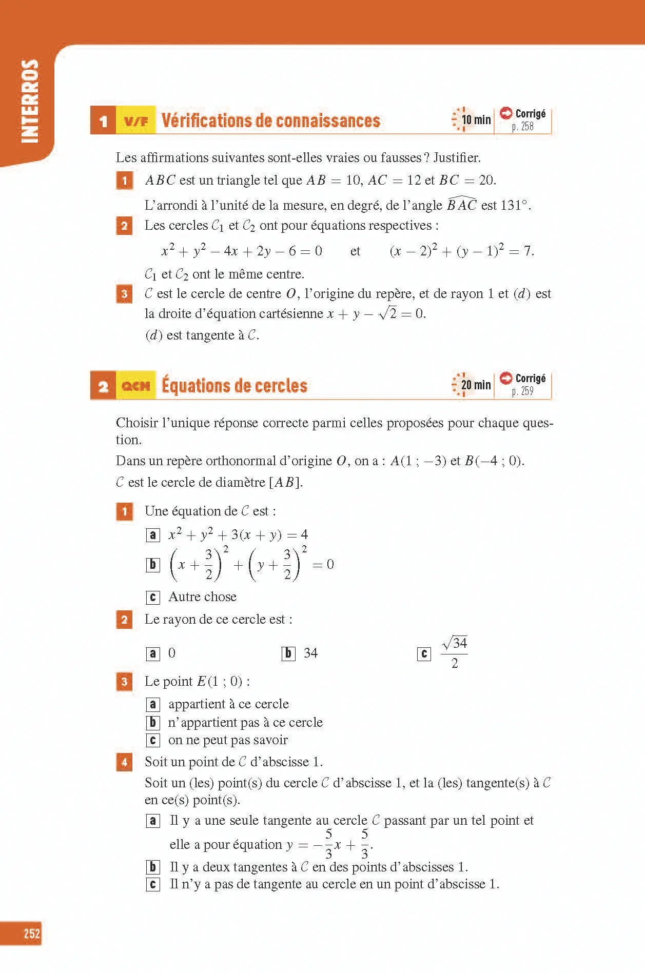 Maths Première - Interros des lycées 1re - Les vrais exos du BAC - + de 100 exercices avec corrigés détaillés - Bac 2027 - Cahier d'exercices - 9782095038625 - Page intérieure 3