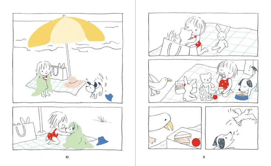 Petiote à la mer - une BD sans texte à lire les pieds dans l'eau - dès 3 ans - BD - 9782095047573 - page-interieure 3