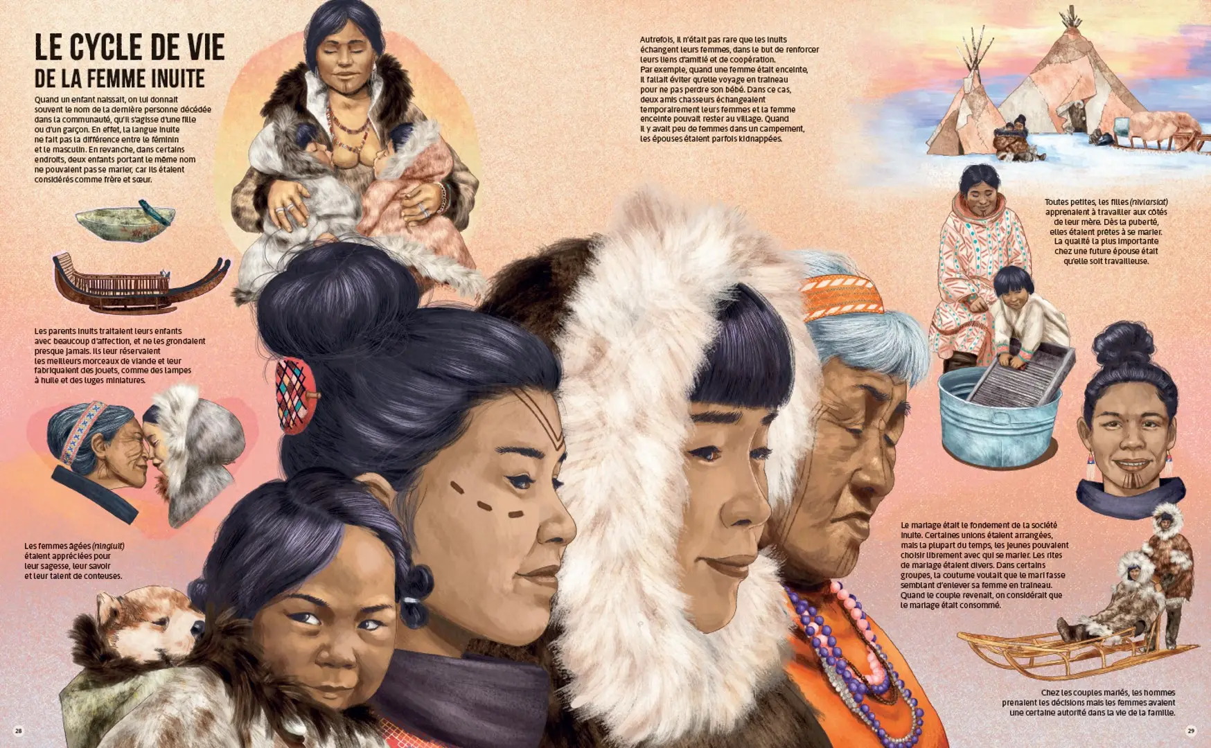 Inuites - La vie des femmes en Arctique - Un album documentaire à découvrir dès 10 ans - Livre documentaire - 9782095054151 - page interieure 3