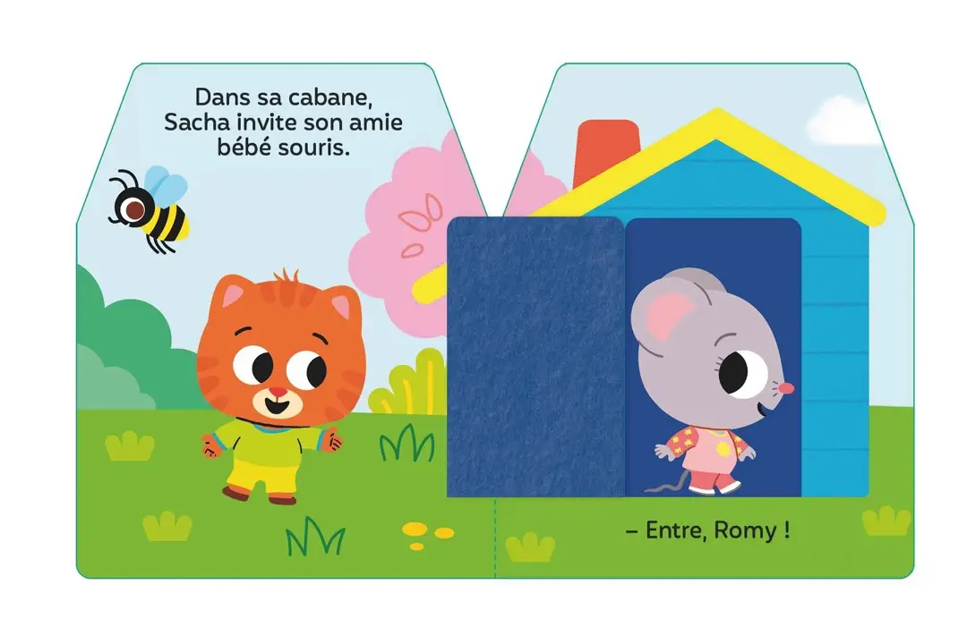 Cache-cache - Sacha, bébé chat - Un livre de coucou/caché avec 5 flaps en feutrines - Dès 6 mois - Livre d'éveil - 9782095064679 - page interieure 3
