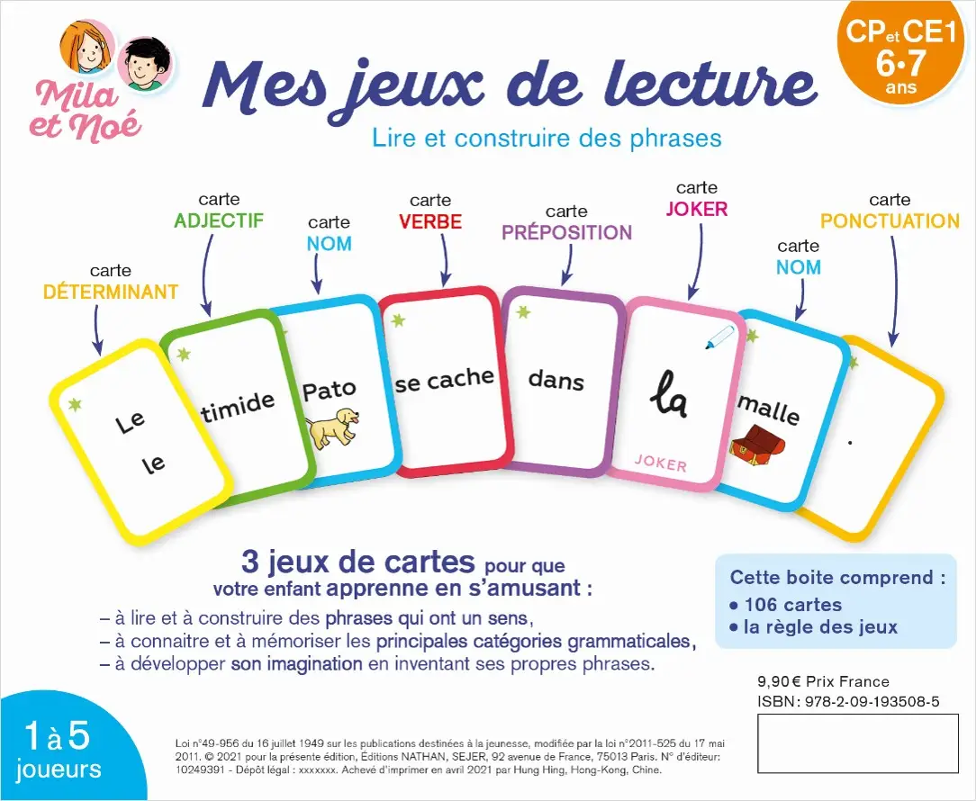 Regarde, je lis ! Mes jeux de lecture - Lire et construire des phrases 6/7 ans - Coffret - 3133091935085 - page intérieure 