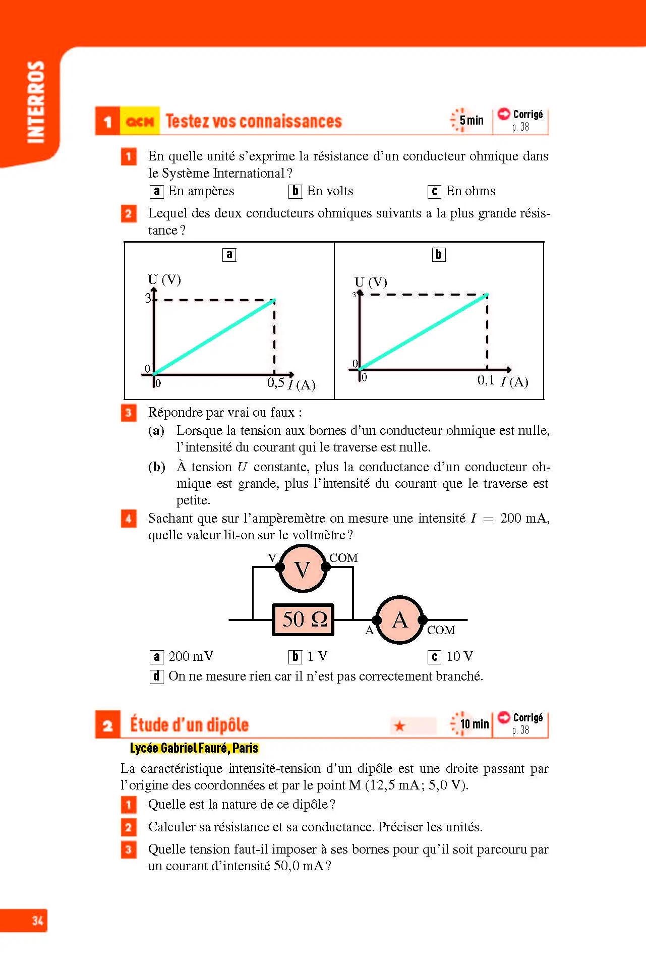 Physique-Chimie Seconde - Interros des lycées 2de - Programme 2026-2027 - Les vrais exos du BAC - + de 100 exercices avec corrigés détaillés - Cahier d'exercices - 9782095023386 - page intérieure 34