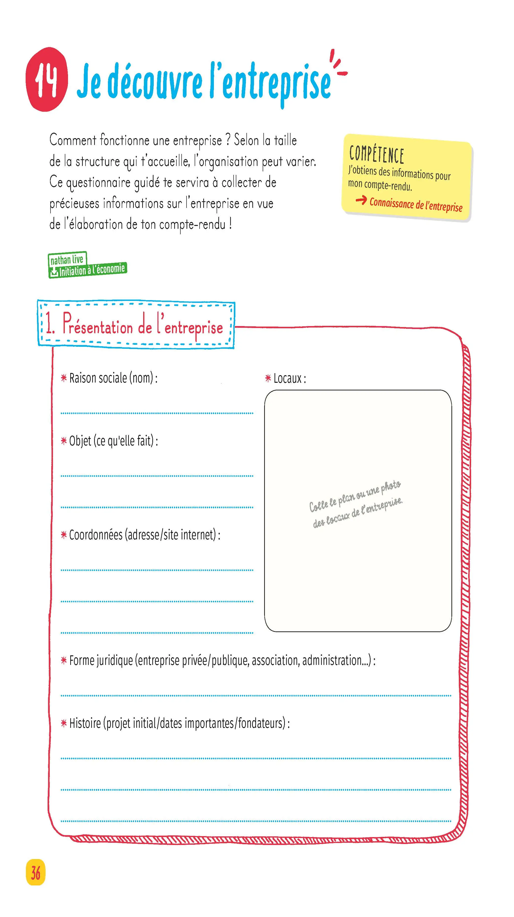 Mon carnet de stage - pour réussir son stage en 4e, 3e ou 2de -  - 9782091574622 - page intérieure 36