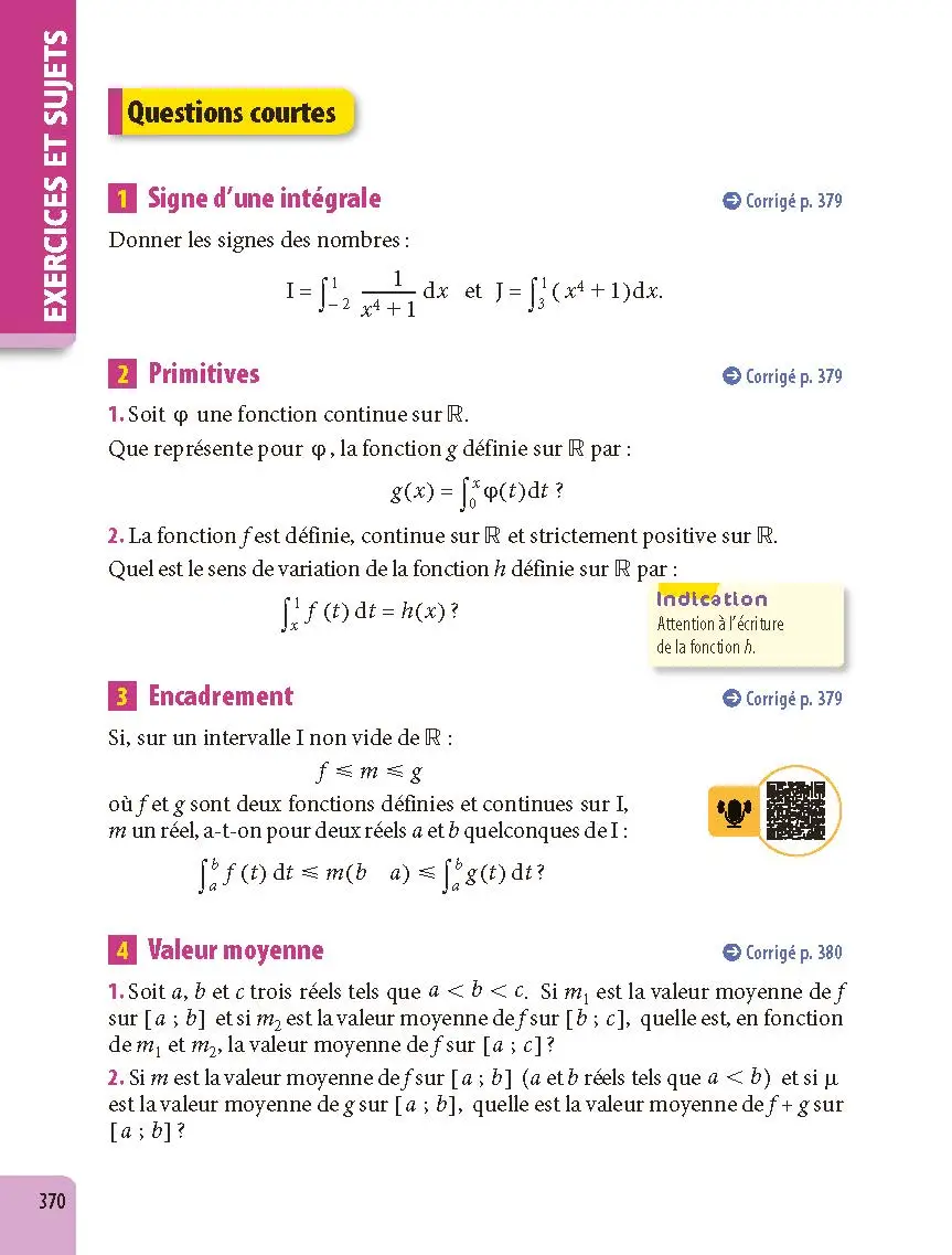 Maths & Maths expertes Terminale - ABC Excellence - Bac 2027 - Enseignement de spécialité Tle - Cours complets, Notions-clés et vidéos, Points méthode, Exercices et corrigés détaillés - Livre de cours, méthode et exercices - 9782091571379 -  [page intérieure 370]