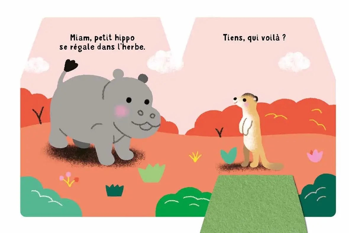 Cache-cache petit hippo - Livre matière - éveil -  Dès 6 mois - Livre d'éveil - 9782092495094 - page-interieure 4
