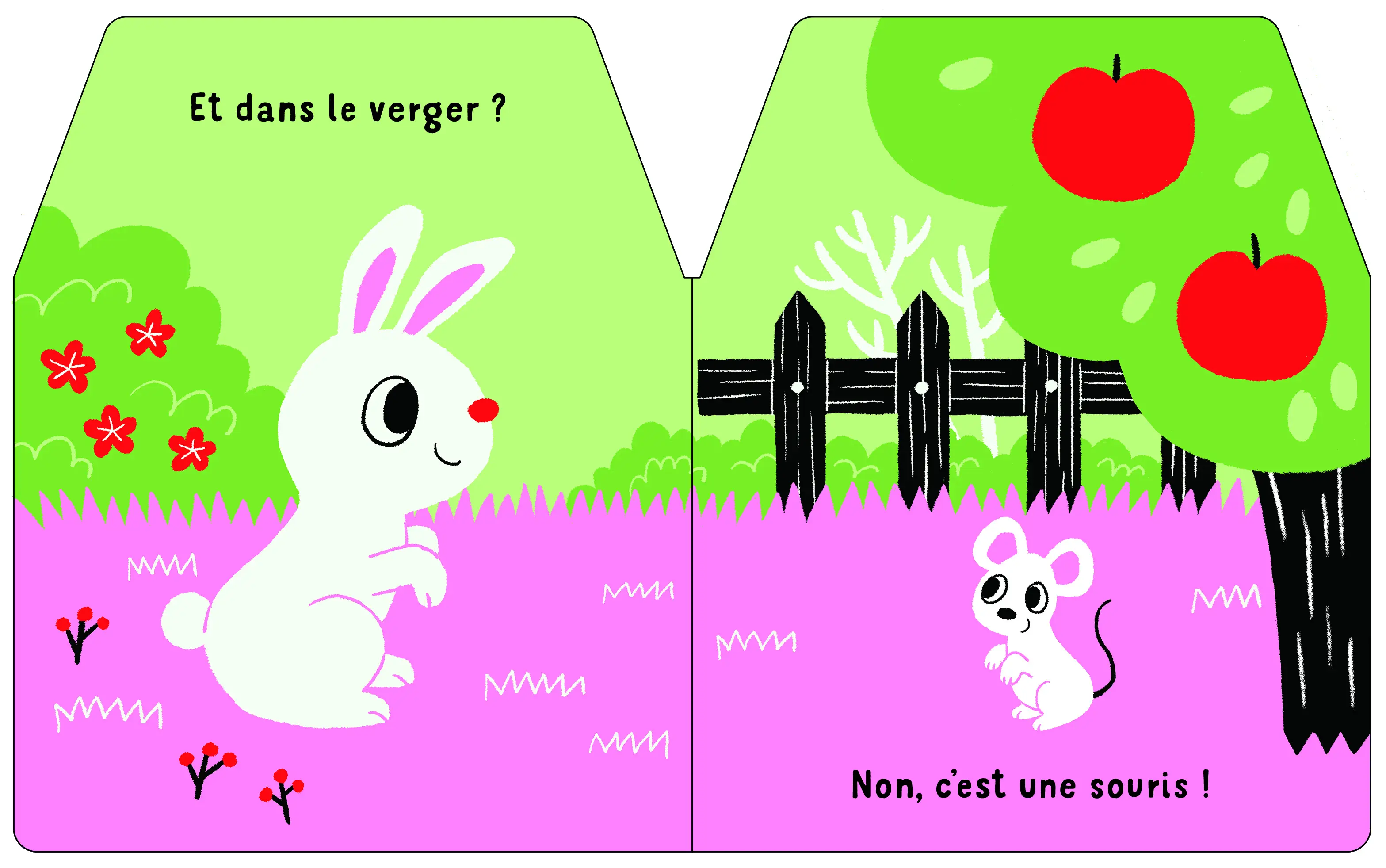 Cache-cache petit lapin - Livre matière - éveil - Une petite histoire parfaite à découvrir à Pâques - Dès 6 mois - Livre d'éveil - 9782092588031 - page-interieure 4