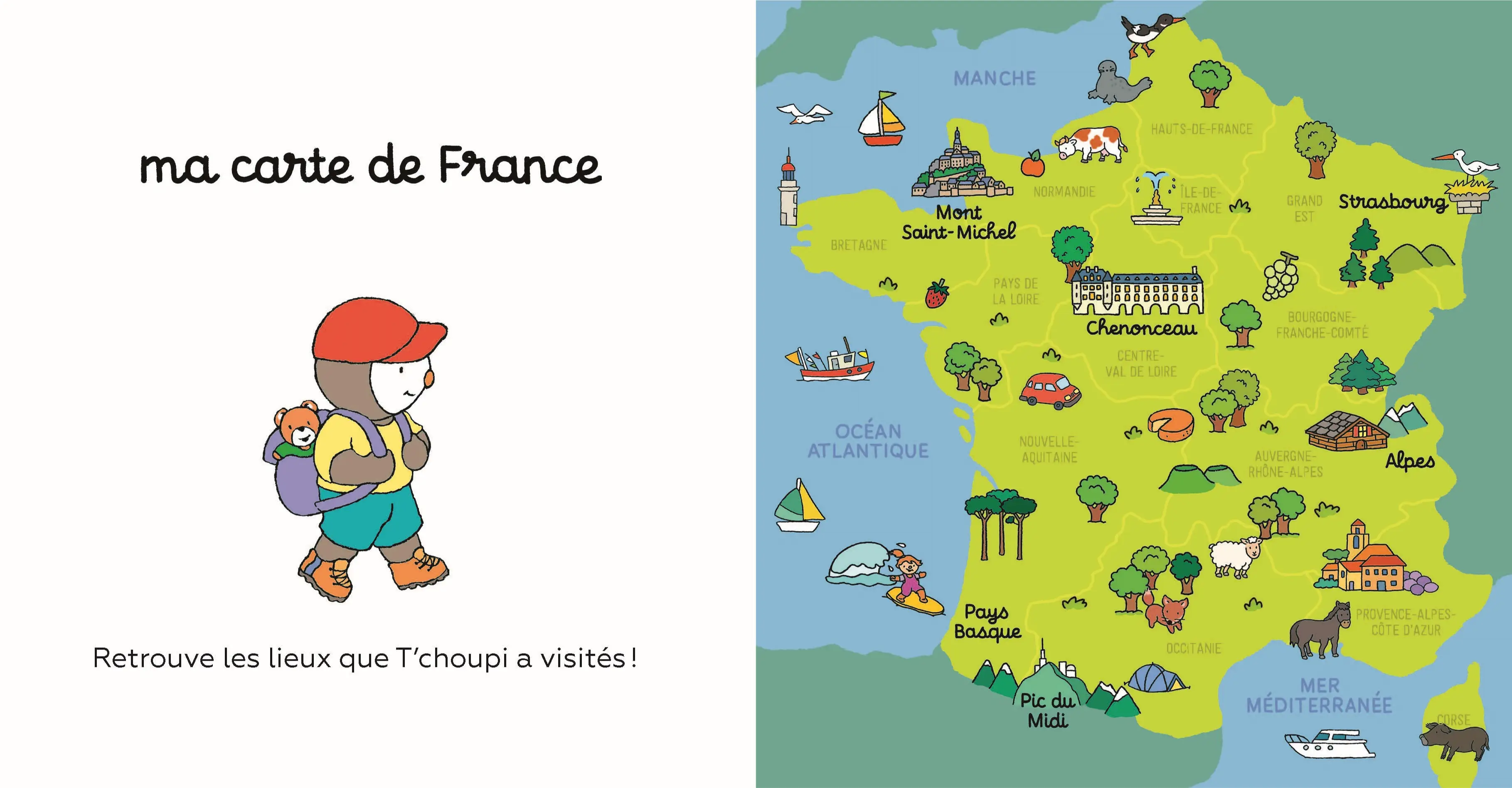 T'choupi visite la France - A la découverte des régions françaises - Album dès 2 ans - Album(s) - 9782095042622 - page-interieure 4