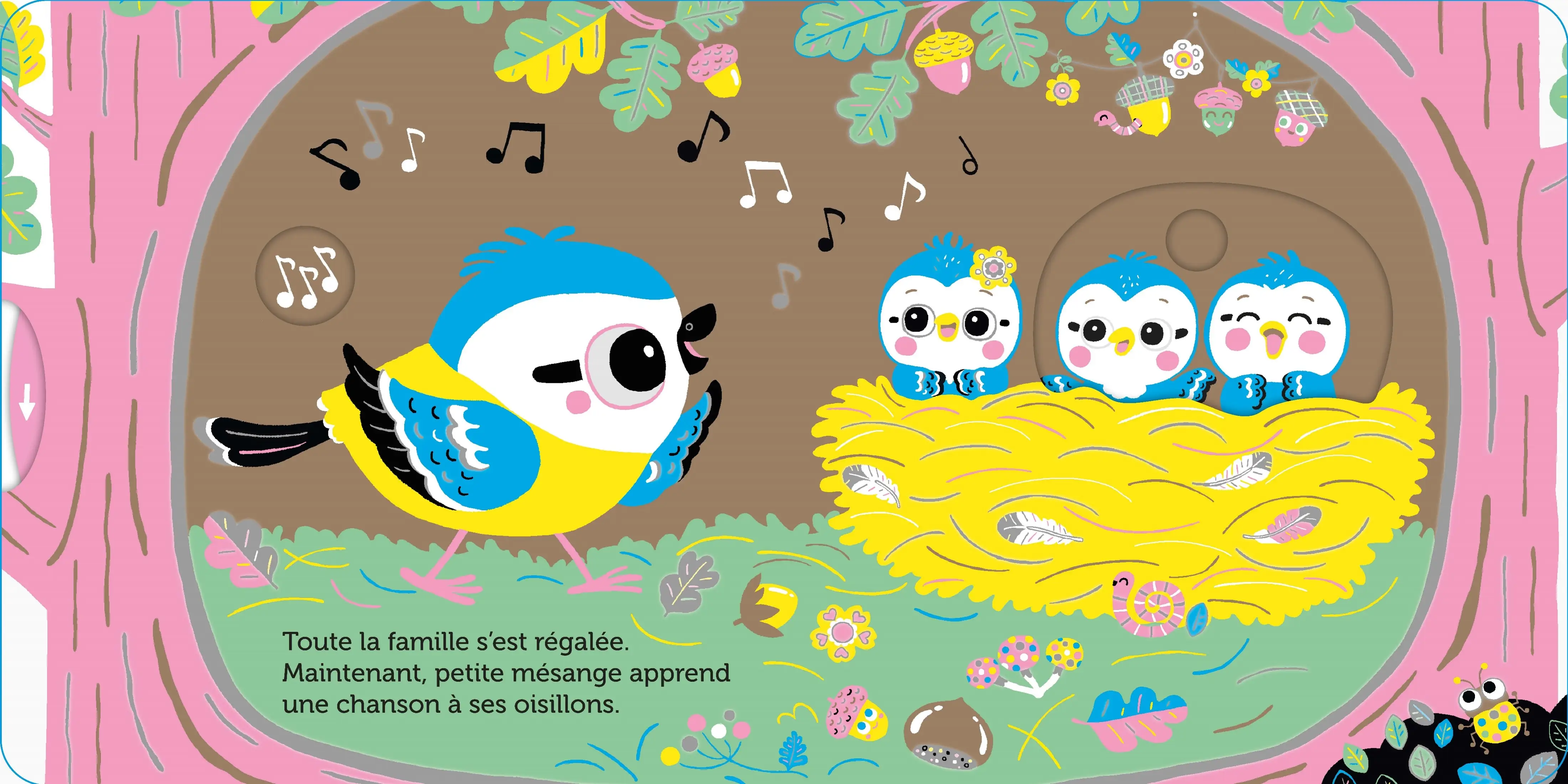 Promenade avec petite mésange - Pour partir à la découverte du jardin - dès 6 mois - Livre d'éveil - 9782095058449 - page interieure 4