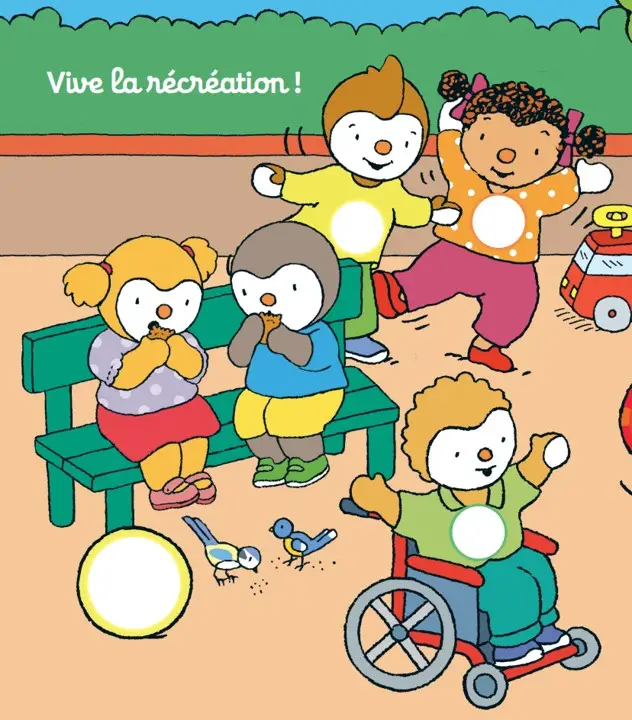 T'choupi - Mes gommettes de l'école  - Plus de 150 gommettes repositionnables à utiliser - dès 2 ans - Livre d'éveil - 9782095063085 - page interieure 4
