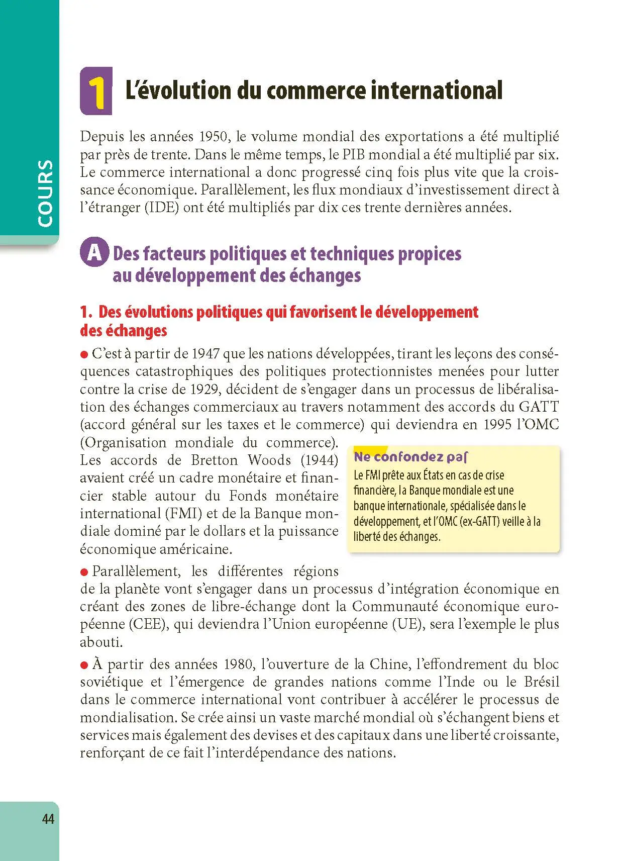 SES Terminale - ABC Excellence - Bac 2027 - Enseignement de spécialité Tle - Cours complets, Notions-clés et vidéos, Points méthode, Exercices et corrigés détaillés - Livre de cours, méthode et exercices - 9782091571447 -  [page intérieure 44]
