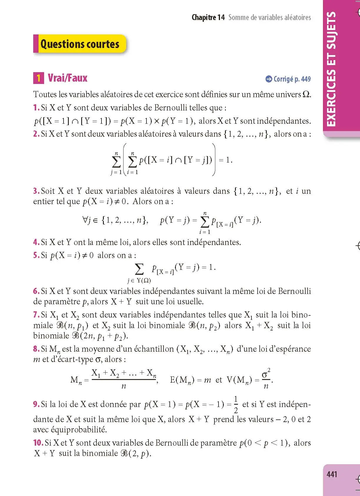 Maths & Maths expertes Terminale - ABC Excellence - Bac 2027 - Enseignement de spécialité Tle - Cours complets, Notions-clés et vidéos, Points méthode, Exercices et corrigés détaillés - Livre de cours, méthode et exercices - 9782091571379 -  [page intérieure 441]