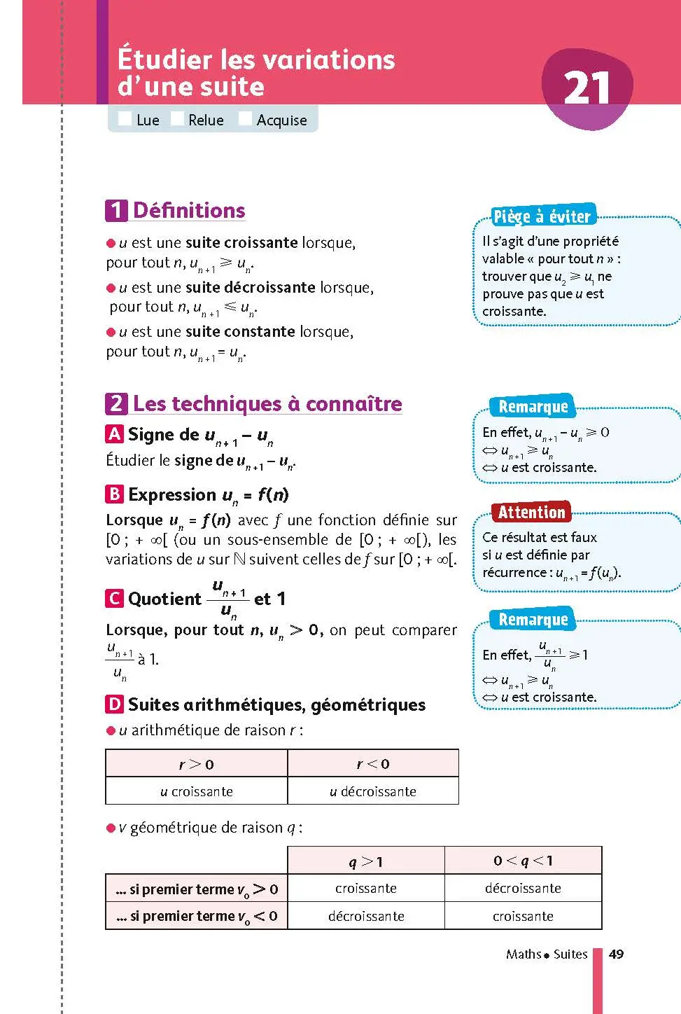 Mes spécialités Mathématiques / Physique-Chimie Terminale - Ma Compil fiches BAC Term - Bac 2027 - Fiches - 9782091575810 - page intérieure 49