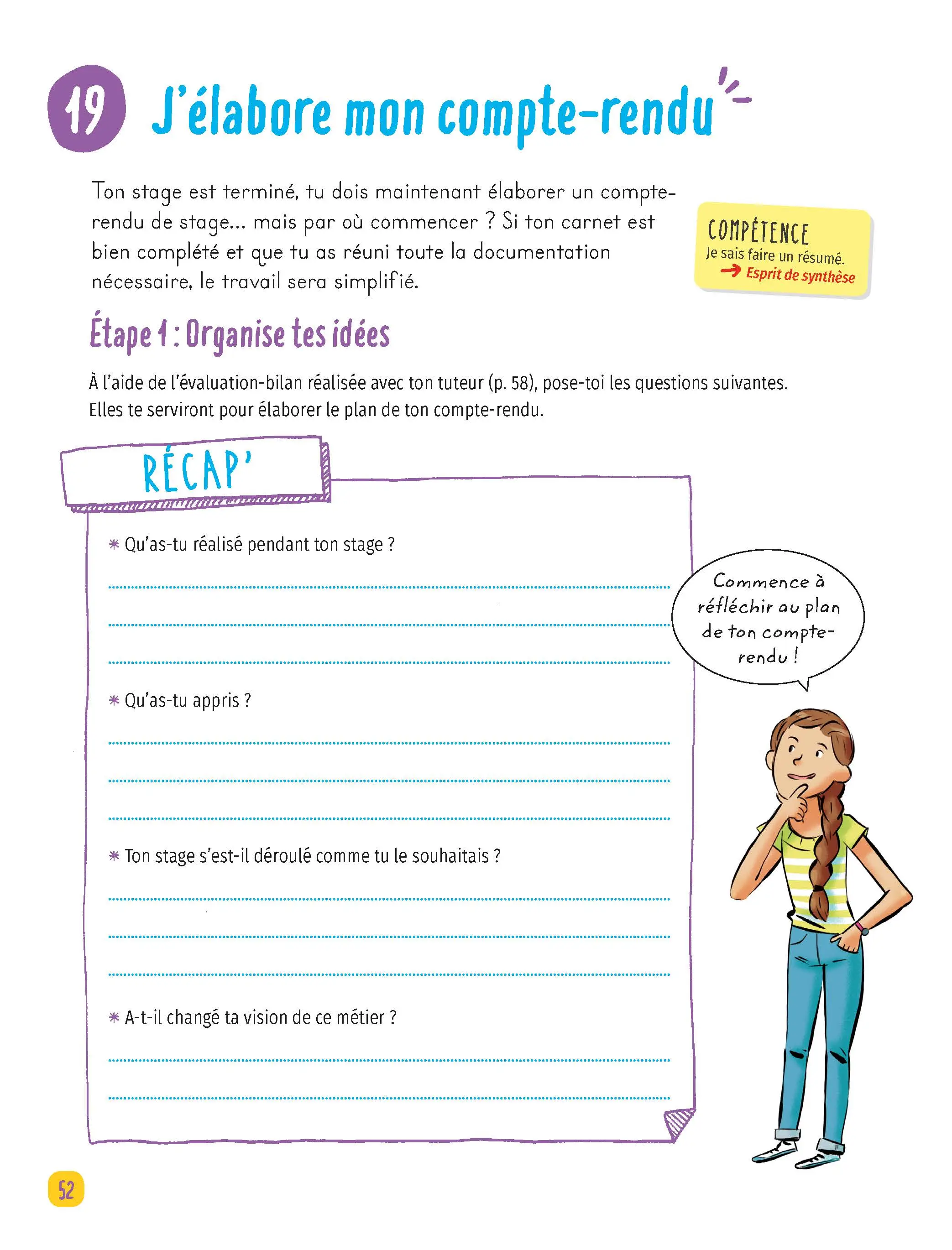 Mon carnet de stage - pour réussir son stage en 4e, 3e ou 2de -  - 9782091574622 - page intérieure 52