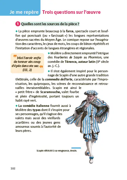 Les fourberies de Scapin - Edition pédagogique Collège - Carrés classiques Nathan -  - 9782095050016 - page intérieure 6