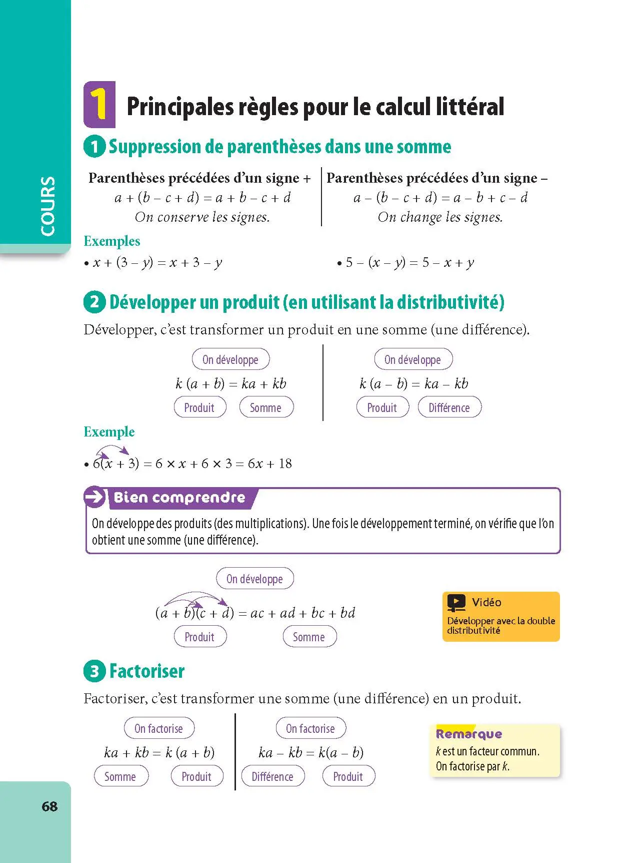 Maths 3e - ABC Excellence - Le Brevet brillamment - Cours, Méthode, Exercices - Brevet 2027 - Livre de cours, méthode et exercices - 9782091571324 - page intérieure 68